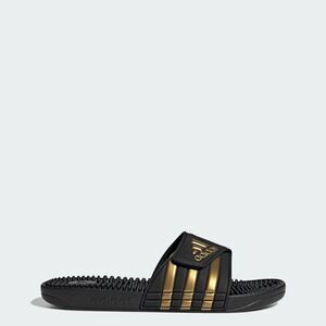 adidas Adissage Slides Men's Size 12 Core Black  Gold Metallic New With Box